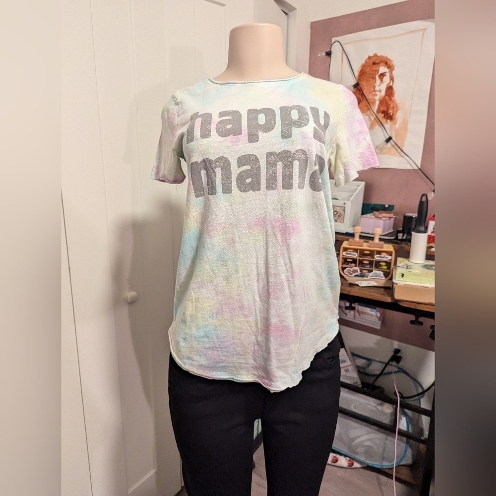 Grayson Threads Tie Dye Happy Mama Tshirt size small